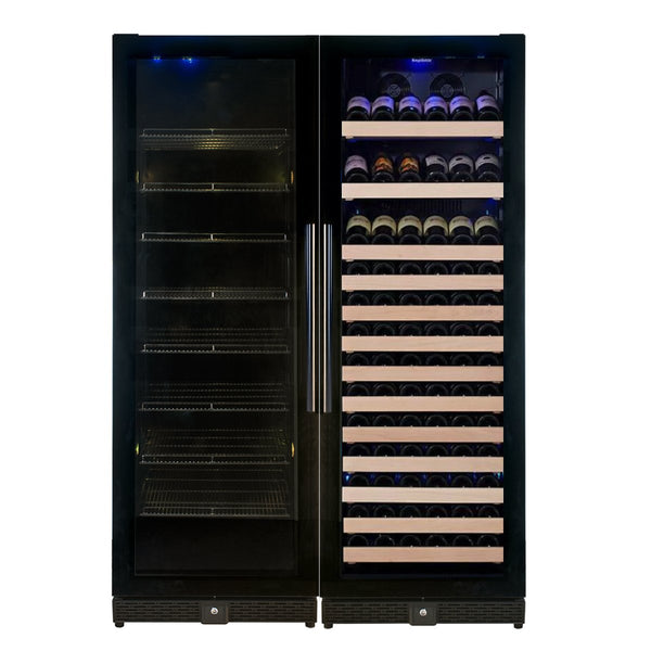 Kingsbottle 72 Large Wine And Beverage Cooler Drinks Combo With Clear Door KBU170BW2-FG-Wine and Beverage Fridges-The Wine Cooler Club