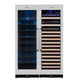 Kingsbottle 72" Large Wine And Beverage Cooler Drinks Combo With Clear Door KBU170BW2-FG-Wine and Beverage Fridges-The Wine Cooler Club