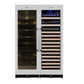 Kingsbottle 72" Large Wine And Beverage Cooler Drinks Combo With Clear Door KBU170BW2-FG-Wine and Beverage Fridges-The Wine Cooler Club