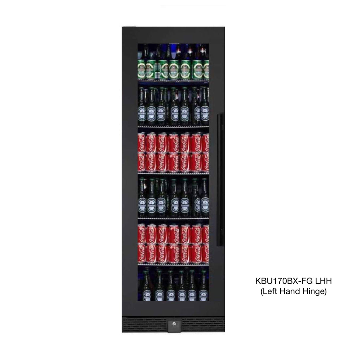 Kingsbottle 72" Large Beverage Refrigerator With Clear Glass Door KBU170BX-FG, LHH-Wine Coolers-The Wine Cooler Club
