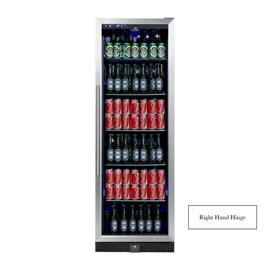 Kingsbottle 72" Large Beverage Refrigerator With Clear Glass Door KBU170BX-SS, RHH-Wine Coolers-The Wine Cooler Club