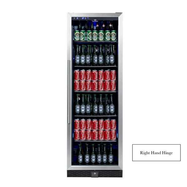 Kingsbottle 72 Large Beverage Refrigerator With Clear Glass Door KBU170BX-SS, RHH-Wine Coolers-The Wine Cooler Club