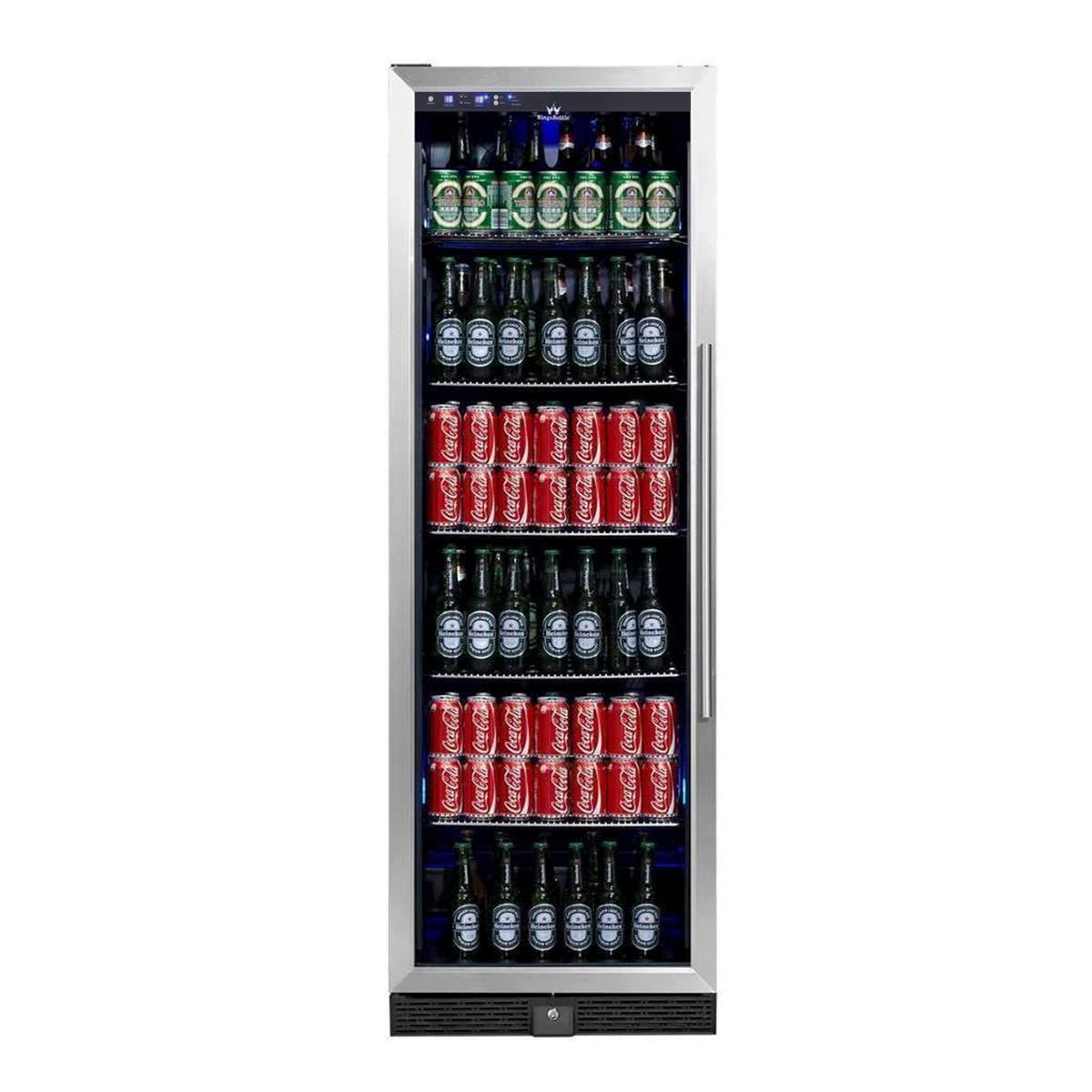 Kingsbottle 72" Large Beverage Refrigerator With Clear Glass Door KBU170BX-SS, LHH-Wine Coolers-The Wine Cooler Club