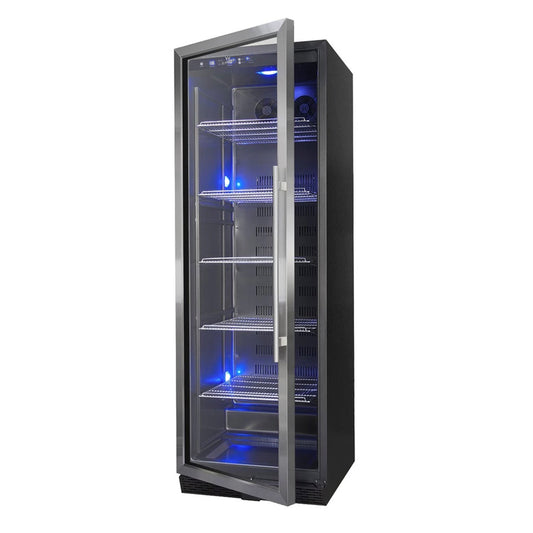 Kingsbottle 72" Large Beverage Refrigerator With Clear Glass Door KBU170BX-SS, LHH-Wine Coolers-The Wine Cooler Club