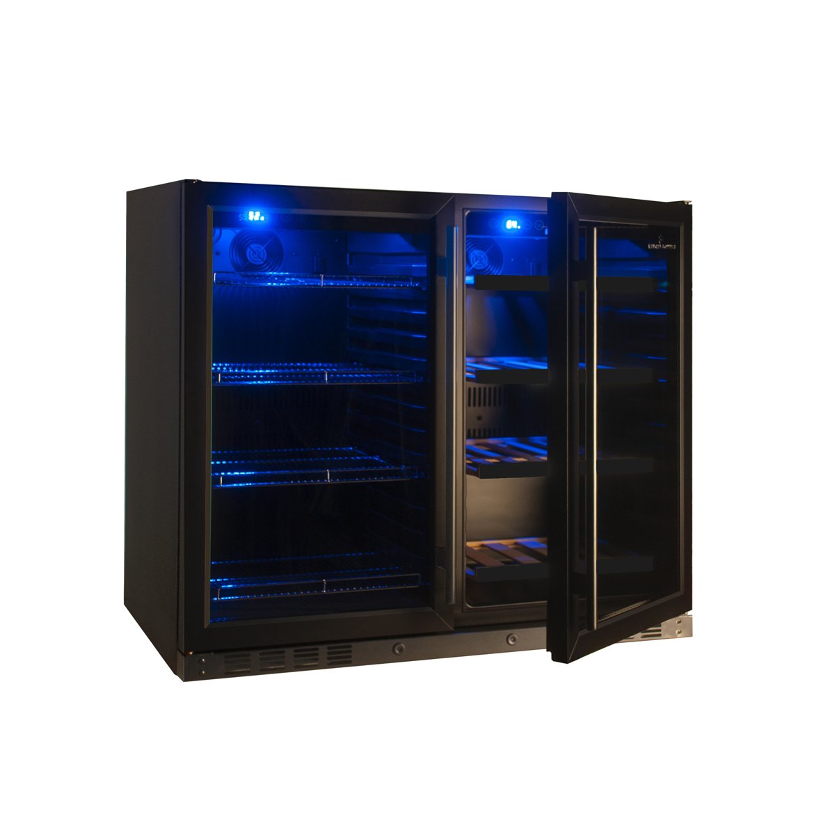 Kingsbottle 39 Inch Under Counter Wine And Beer Fridge Combo KBU28LRX-Refrigerators-The Wine Cooler Club