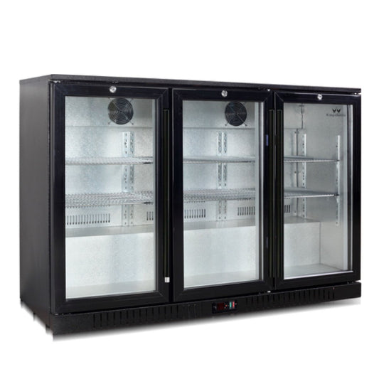 Kingsbottle Commercial Grade Back Bar Fridge, 3 Self-closing Glass Door KBU-328-BP-Wine Coolers-The Wine Cooler Club