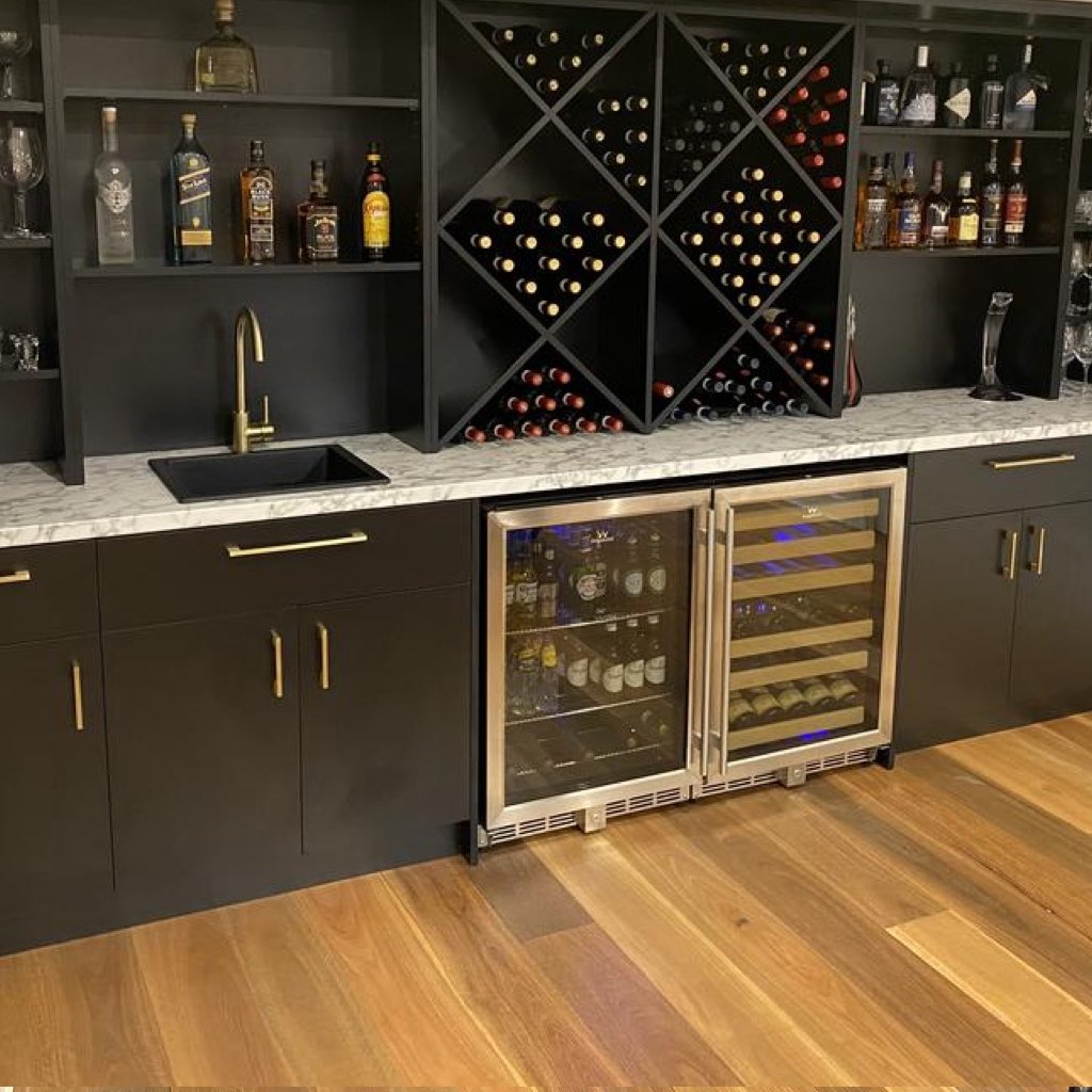 Kingsbottle 48 Inch Glass Door Wine And Beverage Fridge Center Built In KBU50BW3-FG-Wine Coolers-The Wine Cooler Club