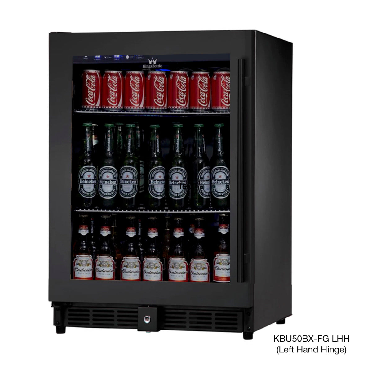 Kingsbottle 24 Inch Under Counter Beer Cooler Fridge Built In KBU50BX-FG, LHH-Wine Coolers-The Wine Cooler Club
