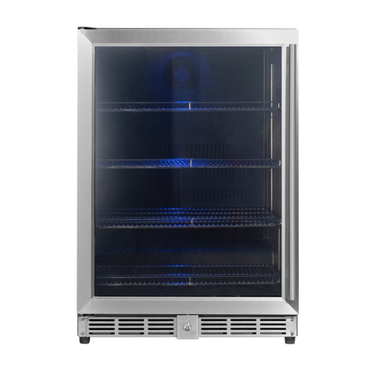 Kingsbottle 24 Inch Under Counter Beer Cooler Fridge Built In KBU50BX-SS, LHH-Wine Coolers-The Wine Cooler Club