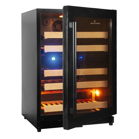 Kingsbottle 44 Bottles 24 Inch Under Counter Dual Zone Wine Cooler Drinks KBU50DX-FG, RHH-Wine Coolers-The Wine Cooler Club