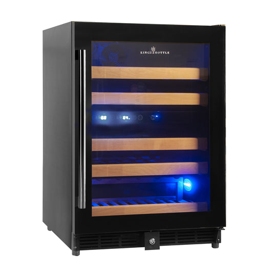 Kingsbottle 44 Bottles 24 Inch Under Counter Dual Zone Wine Cooler Drinks KBU50DX-FG, RHH-Wine Coolers-The Wine Cooler Club