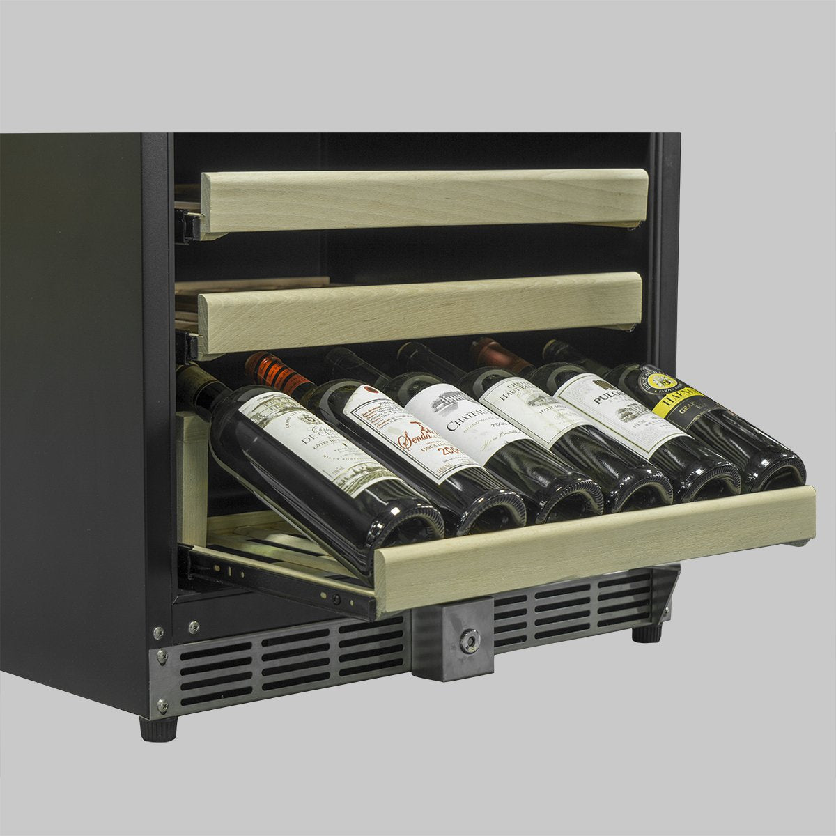 Kingsbottle 48 Inch Glass Door Wine And Beverage Fridge Center Built In KBU50BW3-FG-Wine Coolers-The Wine Cooler Club