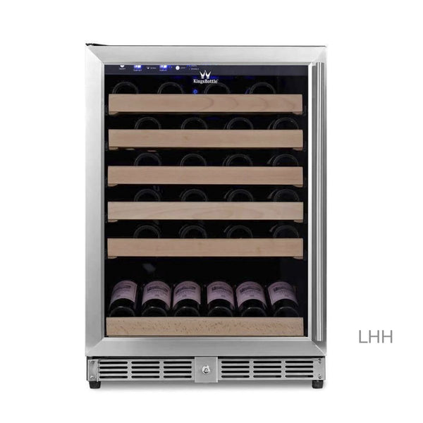 Kingsbottle46 Bottle 24 Inch Under Counter Wine Fridge Built In KBU50WX-SS, LHH-Wine Coolers-The Wine Cooler Club