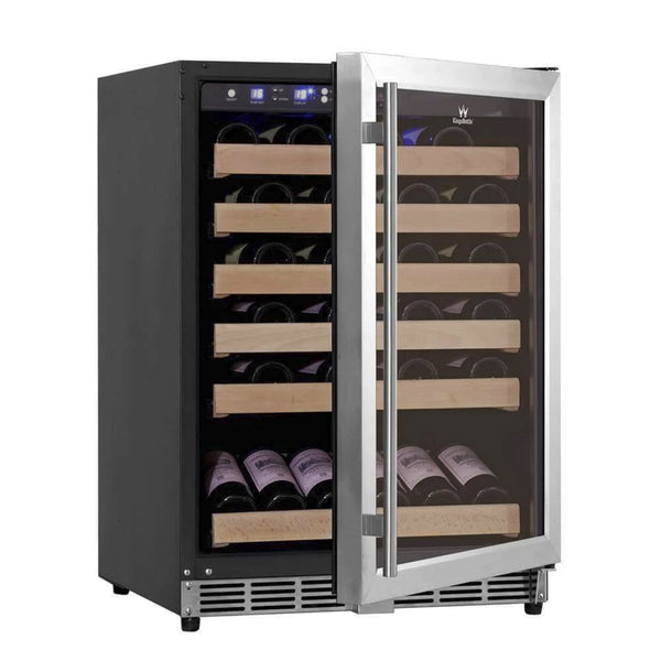 Kingsbottle 46 Bottle 24 Inch Under Counter Wine Fridge Built In KBU50WX-SS, RHH-Wine Coolers-The Wine Cooler Club