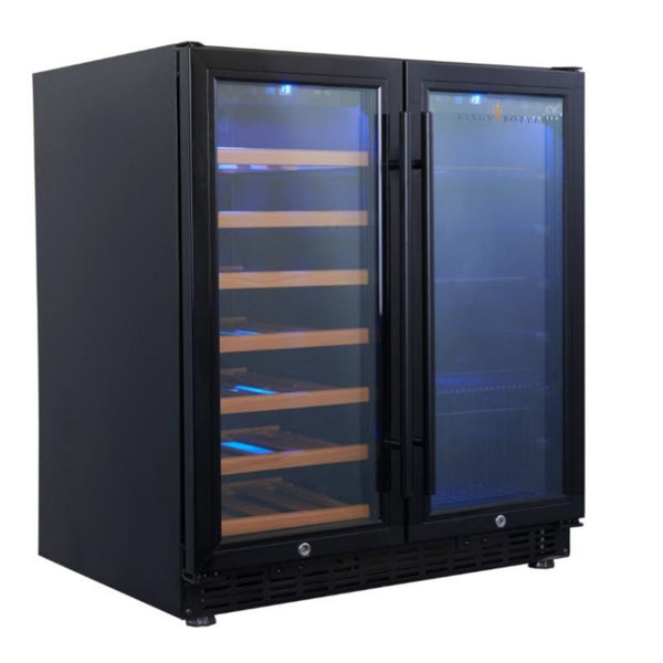 Kingsbottle 30 Under Counter Low-E Glass Door Wine and Beer Cooler Combo KBUSF66BW-BP-Wine Coolers-The Wine Cooler Club
