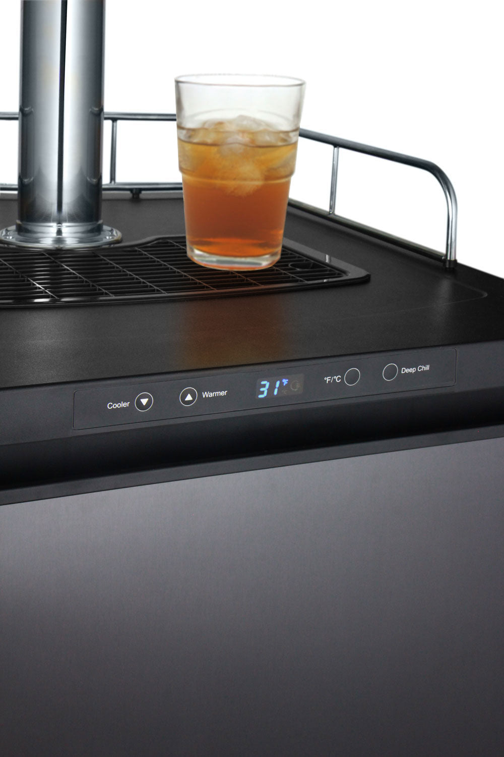24" Wide Kombucha Single Tap Black Stainless Steel Kegerator-Kegerators-The Wine Cooler Club