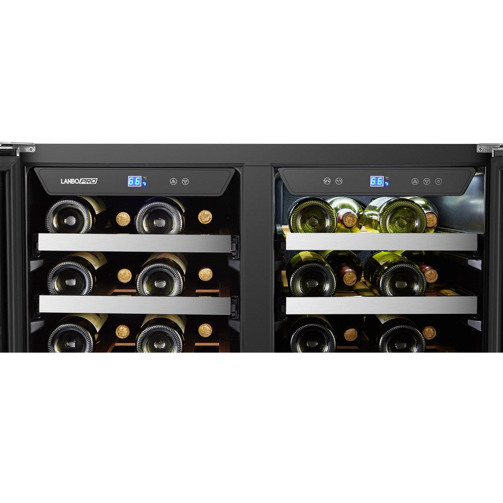 LANBOPRO 62 BOTTLE DUAL DOOR WINE COOLER LP66D-Wine Coolers-The Wine Cooler Club