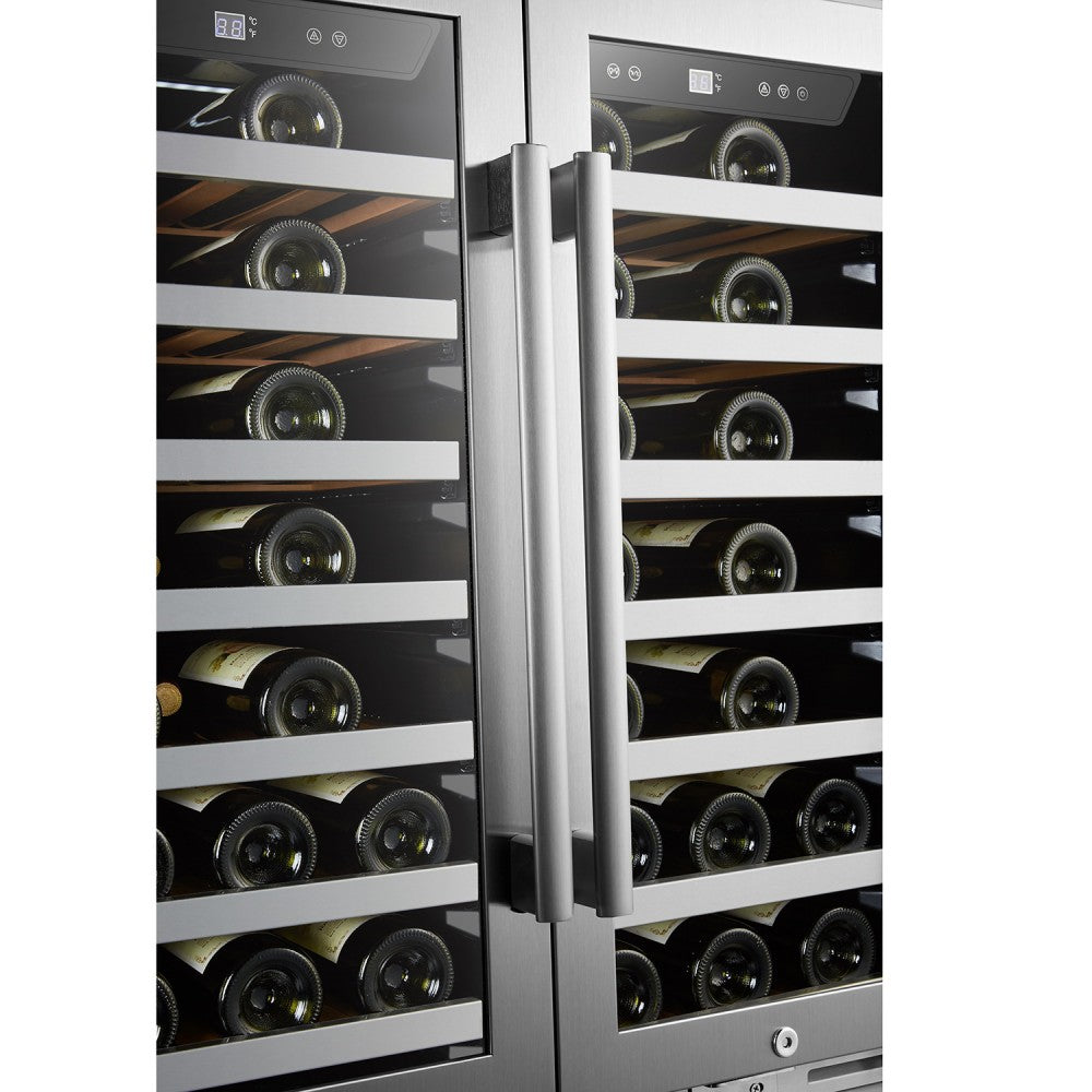 LANBOPRO 62 BOTTLE DUAL DOOR WINE COOLER LP66D-Wine Coolers-The Wine Cooler Club