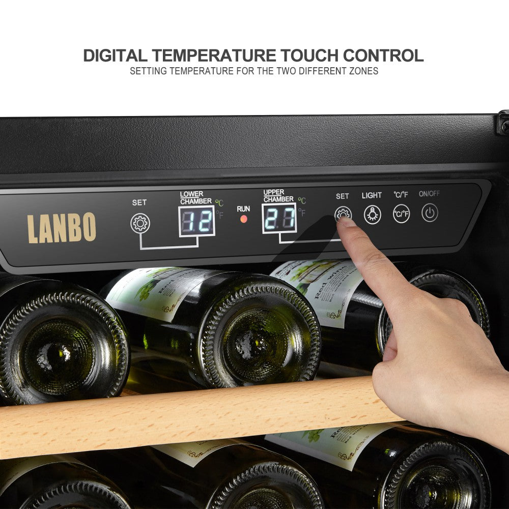 LANBO 28 BOTTLE DUAL ZONE WINE COOLER LW28D-Wine Coolers-The Wine Cooler Club