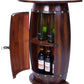 Wooden Wine Barrel Console Bar End Table Lockable Cabinet QI003403L-Wine Bottle Holders-The Wine Cooler Club