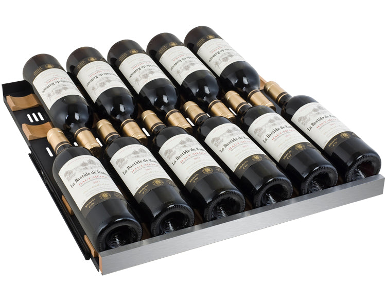 24" Wide FlexCount II Tru-Vino 172 Bottle Dual Zone Stainless Steel Left and Right Hinge Wine Refrigerator-Wine Coolers-The Wine Cooler Club