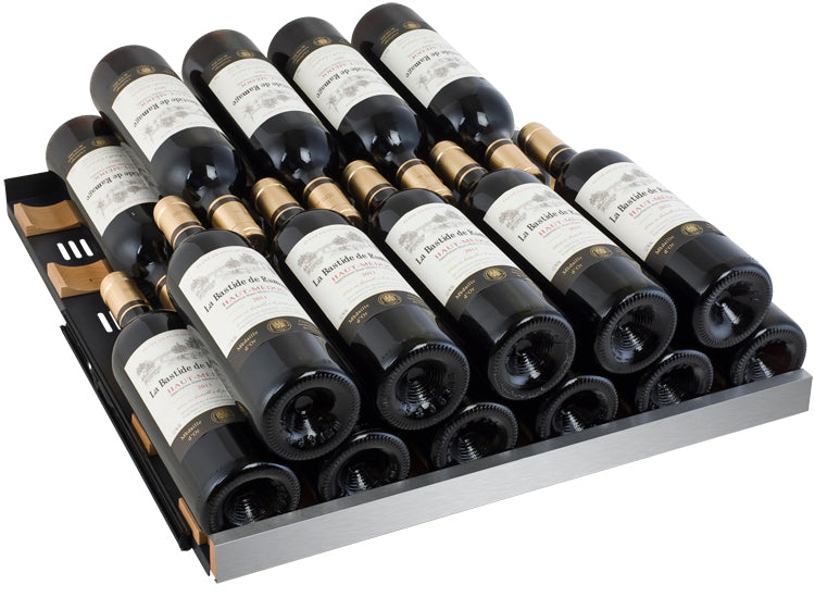 24" Wide FlexCount II Tru-Vino 172 Bottle Dual Zone Stainless Steel Left and Right Hinge Wine Refrigerator-Wine Coolers-The Wine Cooler Club