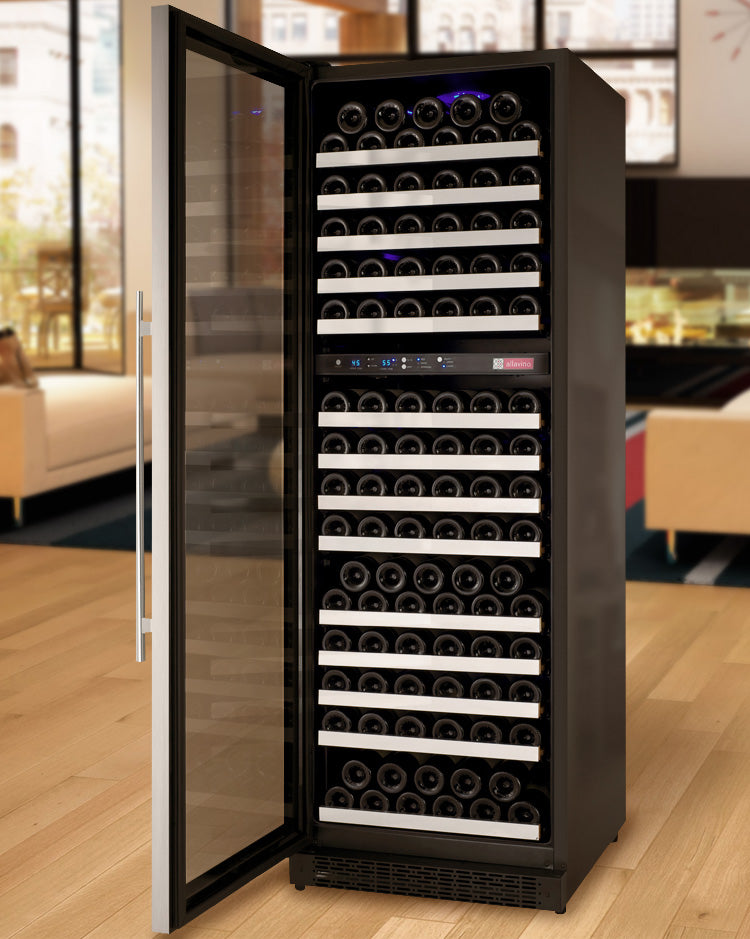 24" Wide FlexCount II Tru-Vino 172 Bottle Dual Zone Stainless Steel Left and Right Hinge Wine Refrigerator-Wine Coolers-The Wine Cooler Club