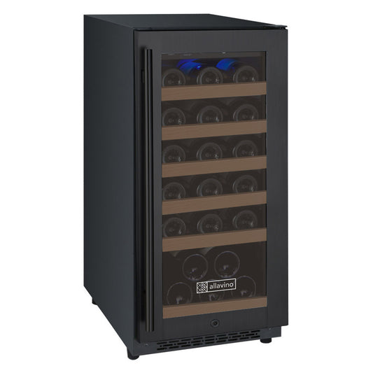 15" Wide FlexCount II Tru-Vino 30 Bottle Single Zone Black Wine Refrigerator - AO VSWR30-1BR20-Wine Coolers-The Wine Cooler Club