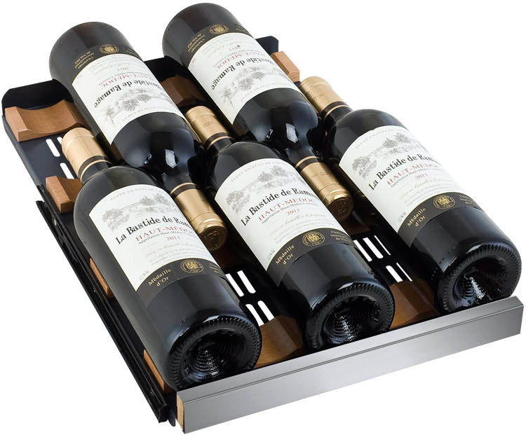 15" Wide FlexCount II Tru-Vino 30 Bottle Single Zone Stainless Steel Left Hinge Wine Refrigerator- AO VSWR30-1SL20-Wine Coolers-The Wine Cooler Club