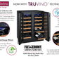 24" Wide FlexCount II Tru-Vino 36 Bottle Dual Zone Black Wine Refrigerator - AO VSWR36-2BF20-Wine Coolers-The Wine Cooler Club