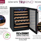 47" Wide FlexCount II Tru-Vino 112 Bottle Dual Zone Black Side-by-Side Wine Refrigerator - BF 2X-VSWR56-1B20-Wine Coolers-The Wine Cooler Club