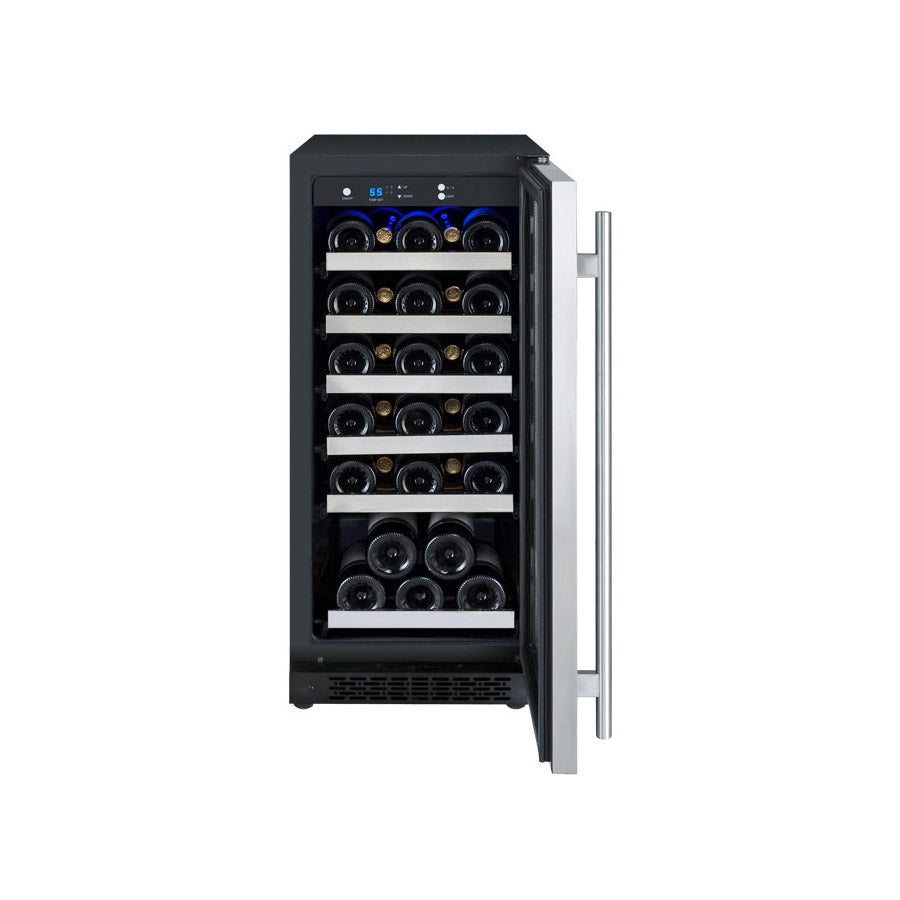 15" Wide FlexCount II Tru-Vino 30 Bottle Single Zone Stainless Steel Right Hinge Wine Refrigerator - AO VSWR30-1SR20-Wine Coolers-The Wine Cooler Club