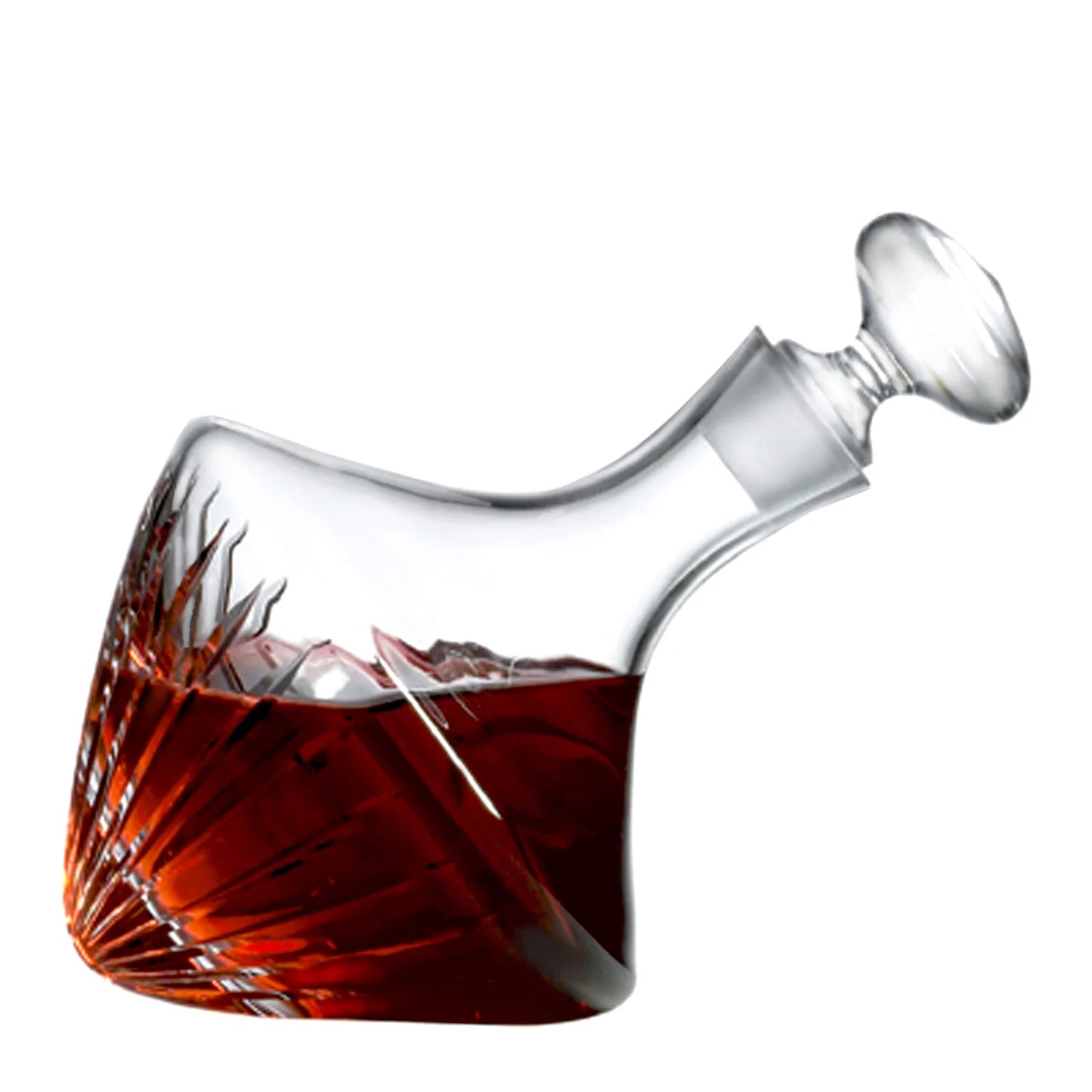 Ravenscroft Crystal Beveled Orbital Single Decanter with Free Luxury Satin Decanter and Stopper Bags W3505-0750