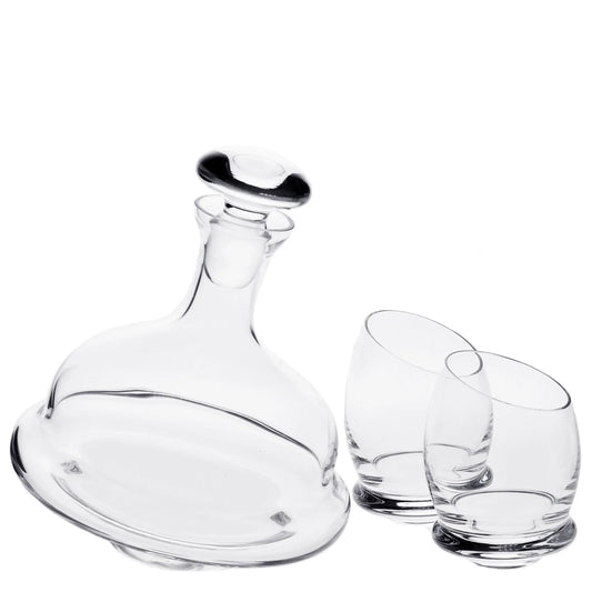 Ravenscroft Crystal Revolution Decanter Set with Free Luxury Satin Decanter and Stopper Bags and Microfiber Cleaning Cloth W5087