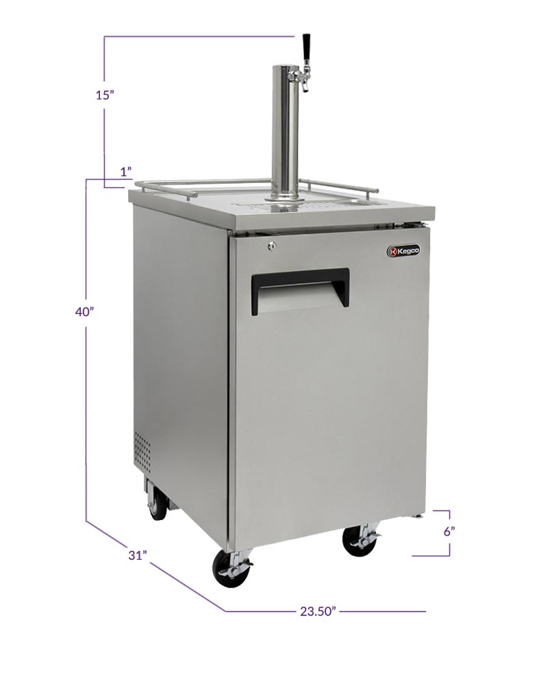 24" Wide Single Tap All Stainless Steel Commercial Kegerator-Kegerators-The Wine Cooler Club