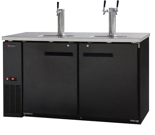 61" Wide Triple Tap Black Commercial Kegerator-Kegerators-The Wine Cooler Club