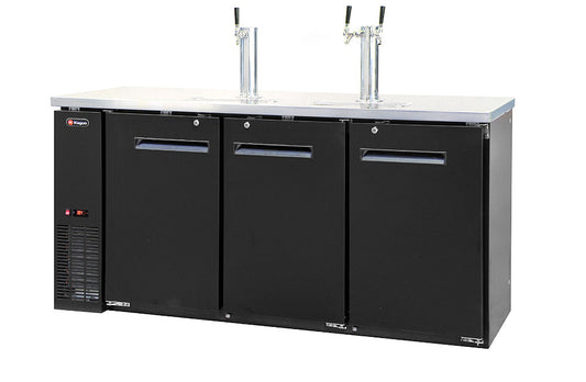 72" Wide Triple Tap Black Commercial Kegerator-Kegerators-The Wine Cooler Club