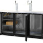 72" Wide Triple Tap Black Commercial Kegerator-Kegerators-The Wine Cooler Club