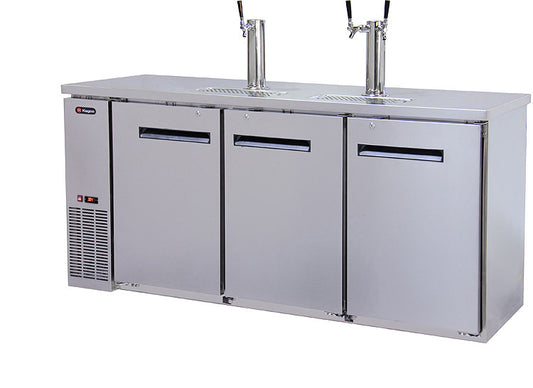 72" Wide Triple Tap Stainless Steel Commercial Kegerator-Kegerators-The Wine Cooler Club