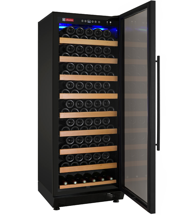 24" Wide Vite II 99 Bottle Single Zone Black Right Hinge Wine Refrigerator - AO YHWR115-1BR20-Wine Coolers-The Wine Cooler Club
