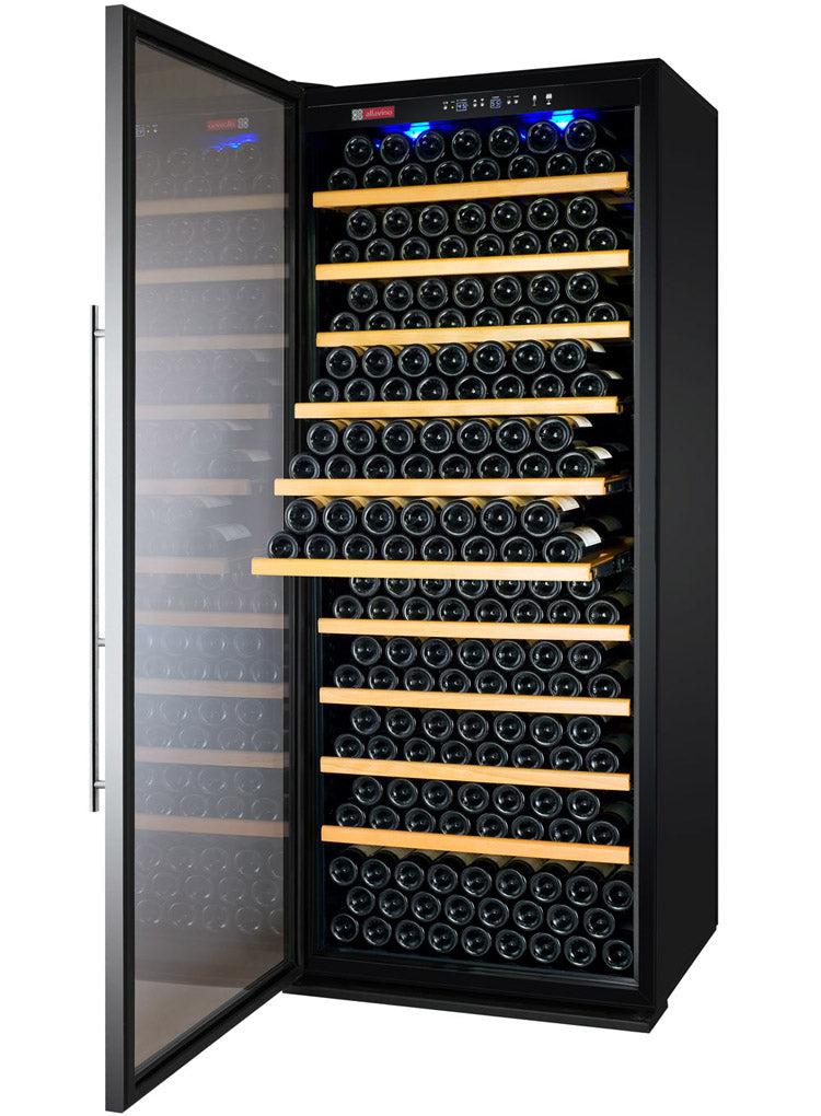 32" Wide Vite II Tru-Vino 277 Bottle Single Zone Stainless Steel Left Hinge Wine Refrigerator-Wine Coolers-The Wine Cooler Club