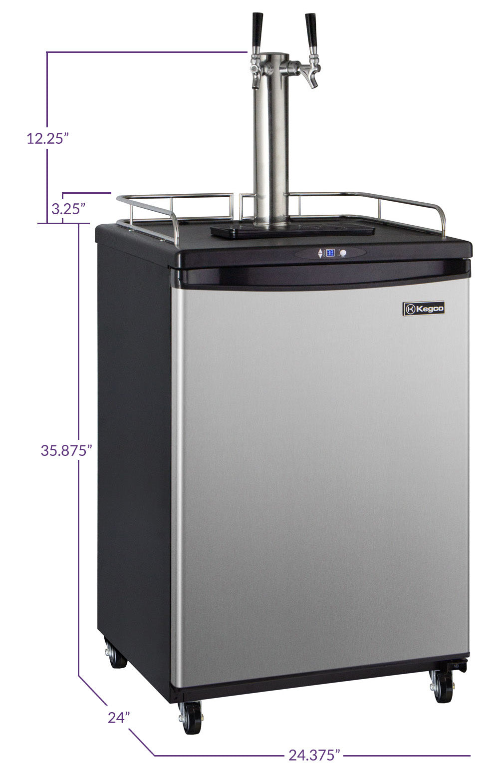 24" Wide Dual Tap Stainless Steel Commercial/Residential Digital Kegerator-Kegerators-The Wine Cooler Club