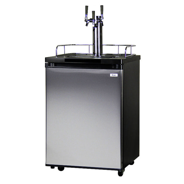24 Wide Homebrew Triple Tap Stainless Steel Kegerator-Kegerators-The Wine Cooler Club