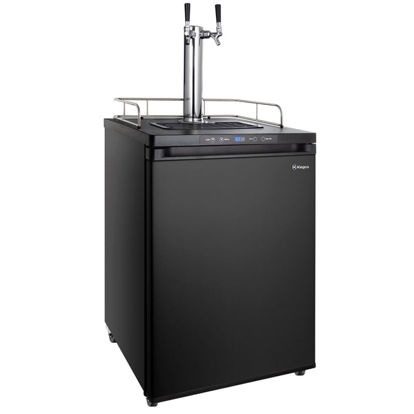 24 Wide Kombucha Dual Tap Black Kegerator-Kegerators-The Wine Cooler Club