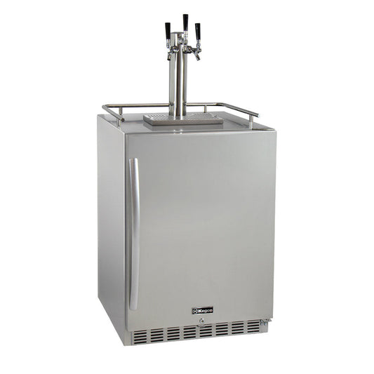 24" Wide Triple Tap All Stainless Steel Outdoor Built-In Right Hinge Kegerator with Kit-Kegerators-The Wine Cooler Club