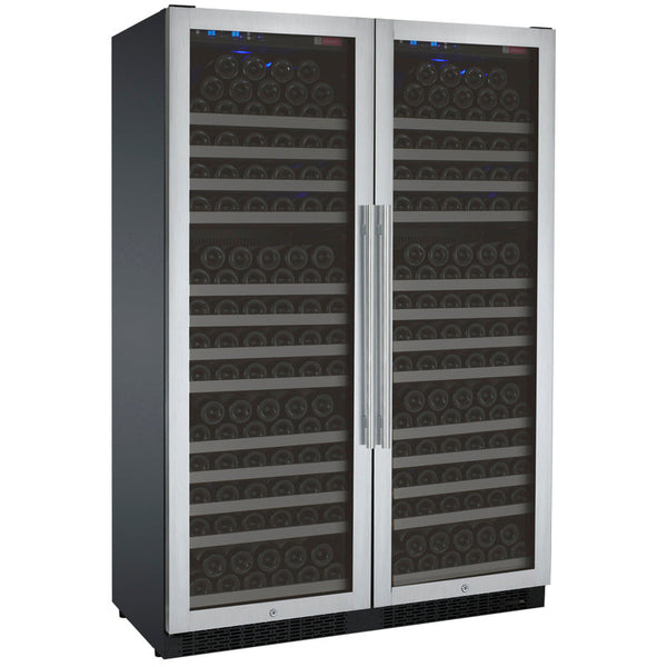 47 Wide FlexCount II Tru-Vino 354 Bottle Dual Zone Stainless Steel Side-by-Side Wine Refrigerator - BF 2X-VSWR177-1S20-Wine Coolers-The Wine Cooler Club