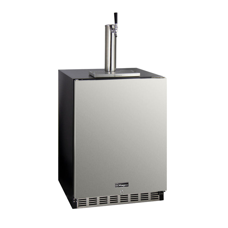 24" Wide Single Tap Stainless Steel Built-In Left Hinge ADA Kegerator with Kit-Kegerators-The Wine Cooler Club