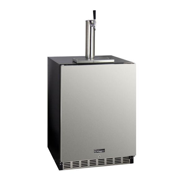 24 Wide Single Tap Stainless Steel Built-In Left Hinge ADA Kegerator with Kit-Kegerators-The Wine Cooler Club