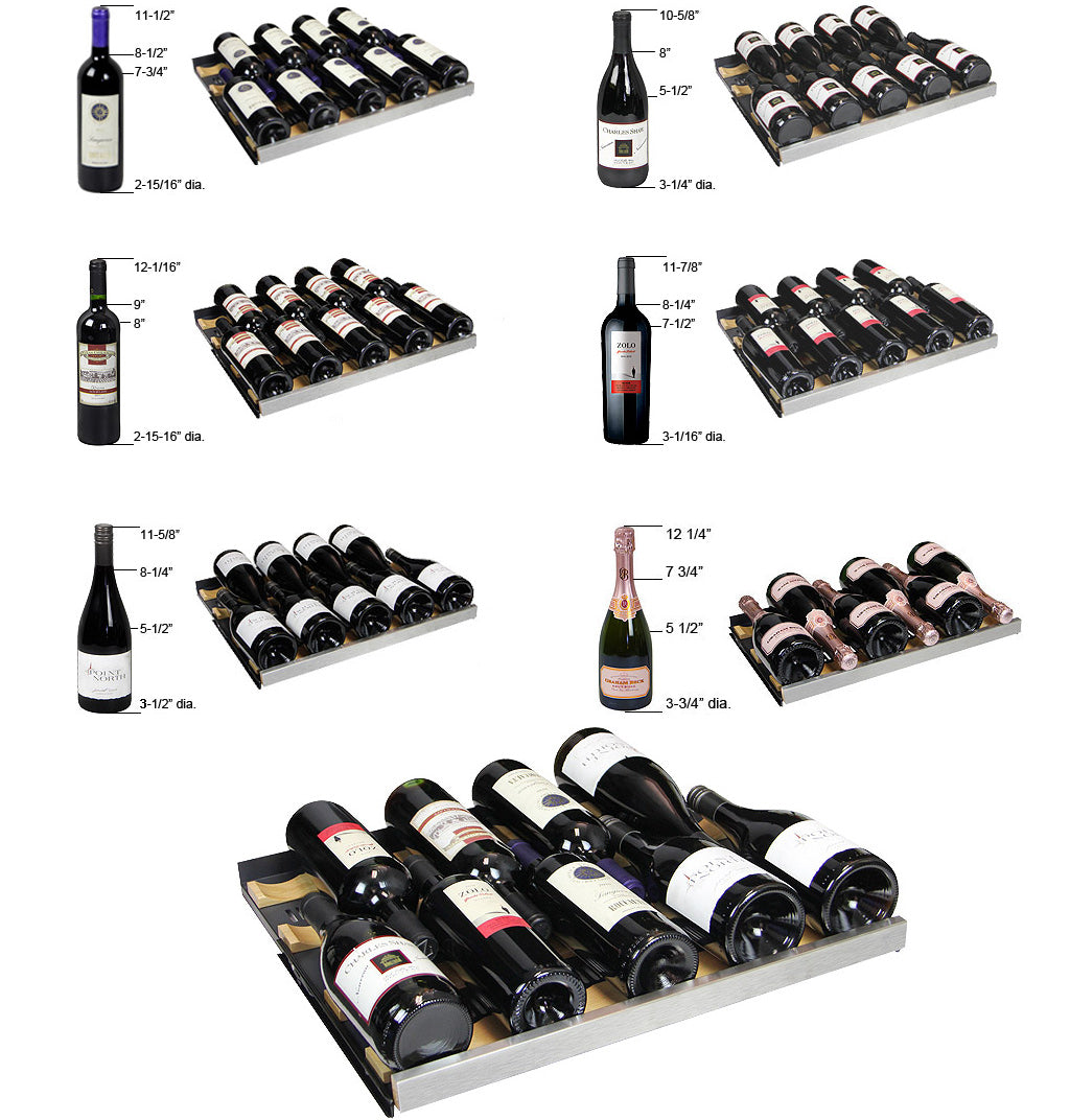 47" Wide FlexCount II Tru-Vino 349 Bottle Three Zone Stainless Steel Side-by-Side Wine Refrigerator - BF 3Z-VSWR7772-S20-Wine Coolers-The Wine Cooler Club