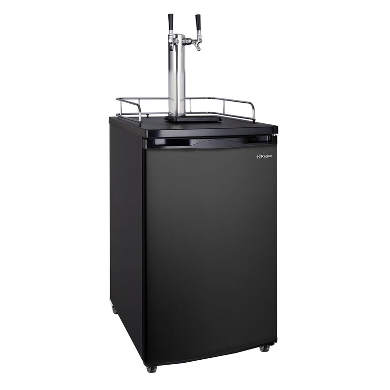 20" Wide Dual Tap Black Kegerator-Kegerators-The Wine Cooler Club